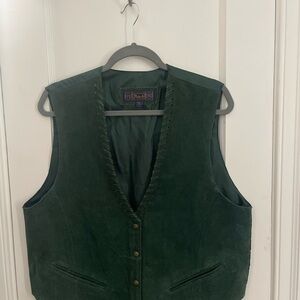 Green Suede Leather Vest